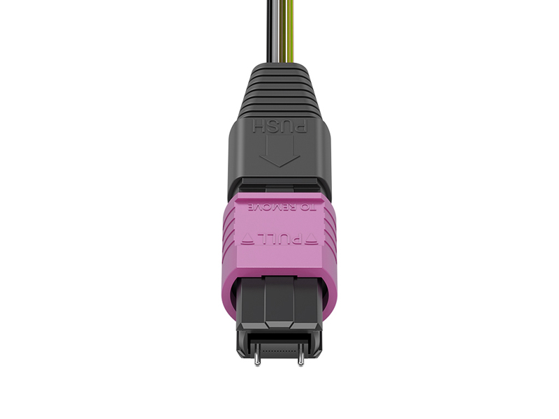 MPO/APC (macho) a LC/UPC OM4 12 n&uacute;cleos MPO/MTP Cables de conexi&oacute;n en abanico de 0,9 mm