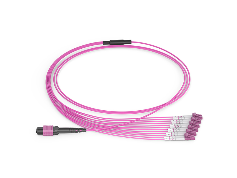 MPO/APC Hembra-6x N&uacute;cleos DLC OM412 Arneses MPO/MTP Cables de conexi&oacute;n en abanico