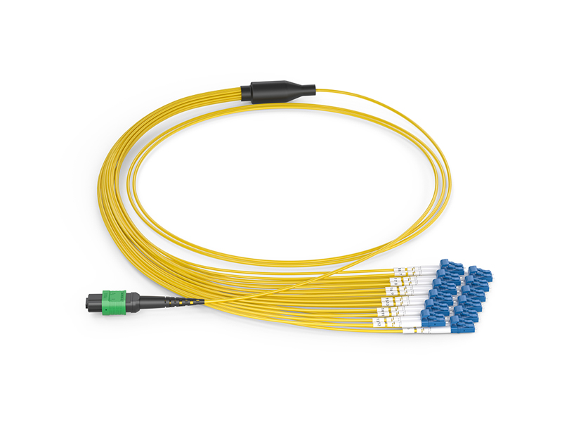 MPO/APC hembra-12x DLC monomodo (SM) 24 n&uacute;cleos Arneses MPO/MTP Cables de conexi&oacute;n en abanico