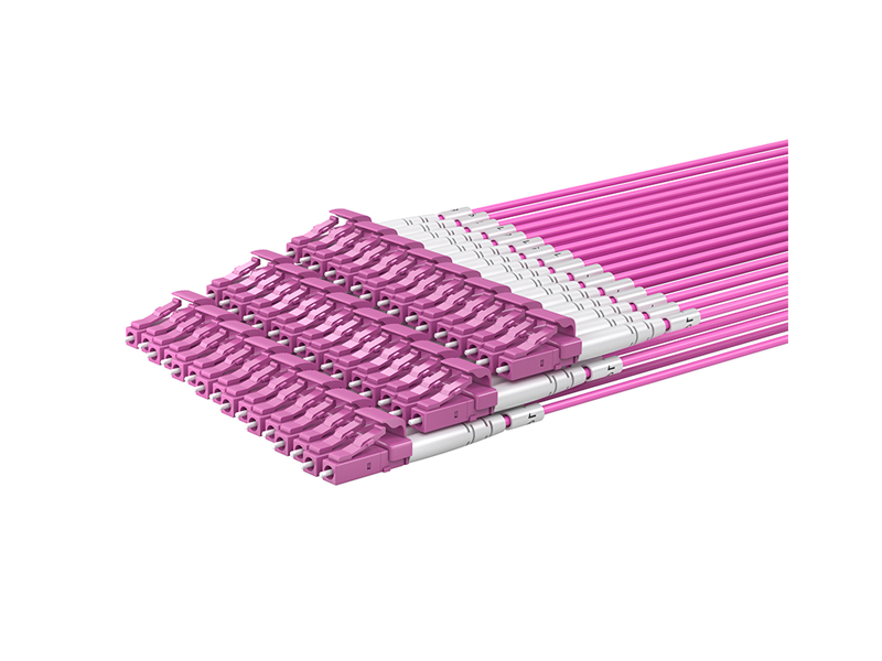 MPO/APC hembra-12x DLC OM4 24 n&uacute;cleos Arneses MPO/MTP Cables de conexi&oacute;n en abanico