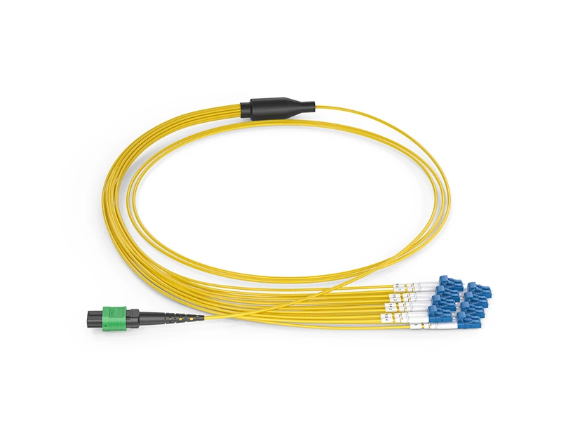 MPO/APC hembra-8x DLC monomodo (SM) 16 n&uacute;cleos Arneses MPO/MTP Cables de conexi&oacute;n en abanico