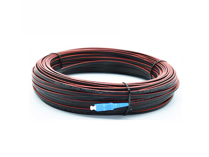 Cable de conexi&oacute;n de fibra &oacute;ptica PLDT Patchcord 1Core G657A Red Stripe Messenger Wire para red FTTH FTTB Precio de f&aacute;brica