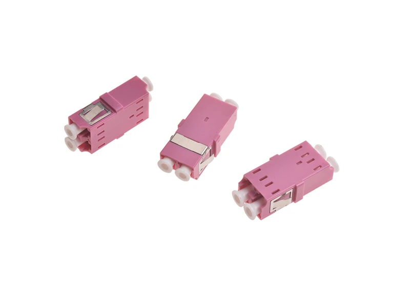 Adaptador d&uacute;plex multimodo de fibra &oacute;ptica FTTH LC OM4 DX
