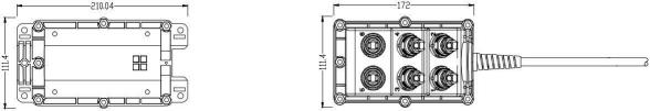 Terminal de servicio multipuerto de 8 puertos con cable alimentador de 8 fibras preterminado, localizable o dieléctrico, disponible de 50 a 2000 pies