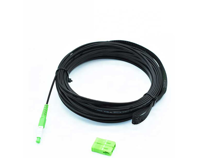 SM 1 n&uacute;cleo SCAPC SCAPC G657B3 KFRP LSZH negro con calcet&iacute;n de tracci&oacute;n Cable de conexi&oacute;n FTTH Cable de conexi&oacute;n FTTH