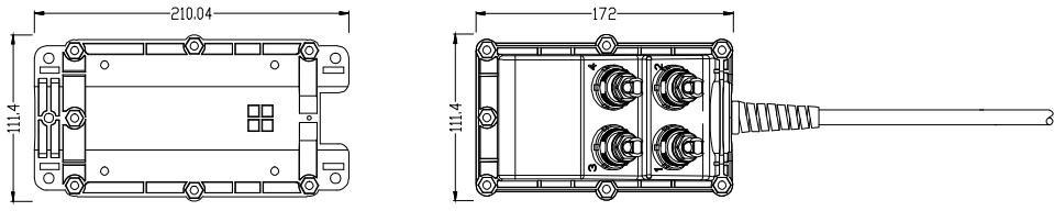 Terminal de servicio multipuerto de 8 puertos con cable alimentador de 8 fibras preterminado, localizable o dieléctrico, disponible de 50 a 2000 pies
