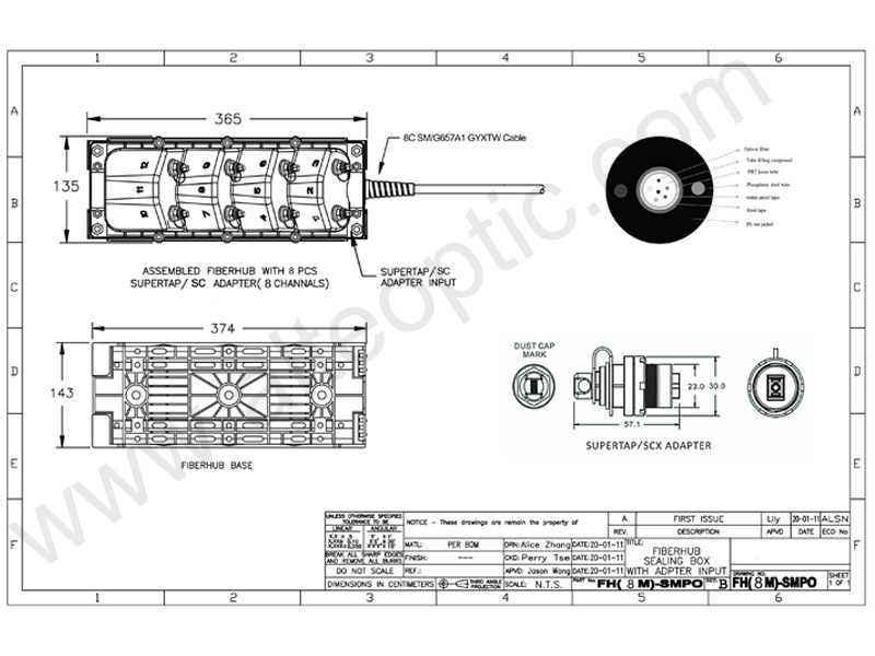 Terminal multiservicio impermeable IP68 para exteriores Fibra &oacute;ptica FTTH preterminada 2 4 6 8 Caja terminal de acceso de fibra de 12 puertos FAT