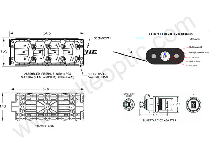 Terminal multiservicio impermeable IP68 para exteriores Fibra &oacute;ptica FTTH preterminada 2 4 6 8 Caja terminal de acceso de fibra de 12 puertos FAT