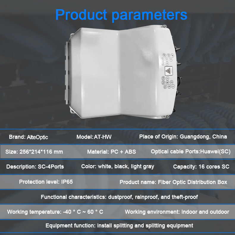 Nuevo FTTH exterior impermeable 16 puertos fibra Huawei tipo fibra óptica FTTA NAP caja de distribución