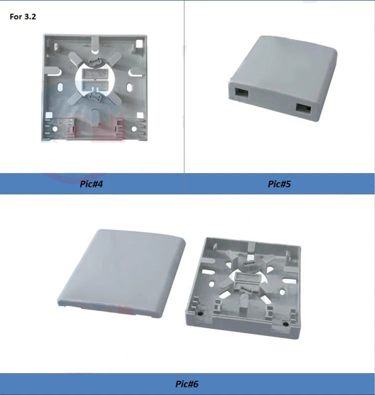 Placa frontal del zócalo del mercado óptico del suscriptor de la caja terminal de pared interior de fibra óptica tipo FTTH 86 mini