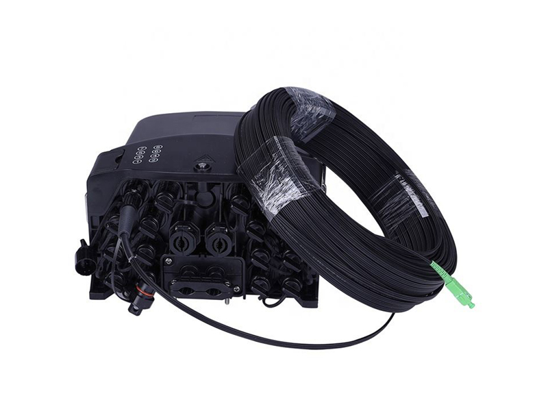 Caja de distribuci&oacute;n de fibra impermeable para exteriores de 16 n&uacute;cleos para montaje en pared con divisor micro PLC