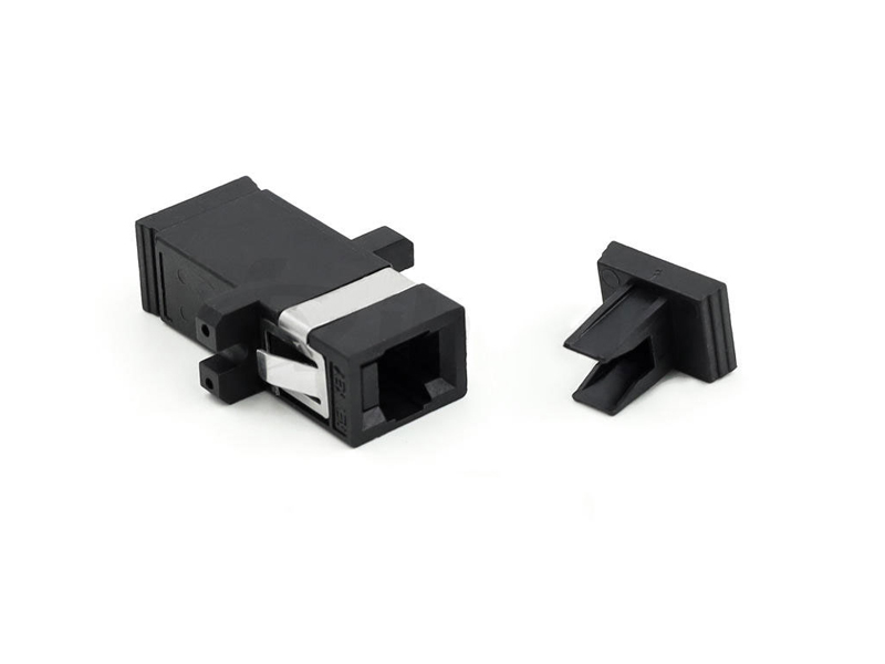 Adaptador de fibra &oacute;ptica monomodo/multimodo simplex para PC MTRJ-MTRJ con brida negra para cable de conexi&oacute;n de fibra &oacute;ptica Pigtail Quick