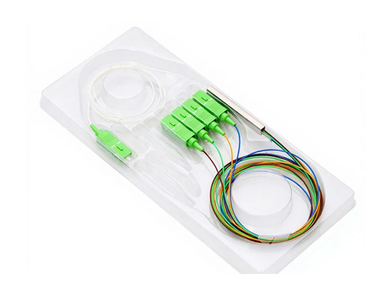Divisor micro PLC de fibra &oacute;ptica 1x4 SC/APC modo &uacute;nico G657A1/A2/G652D 900um tubo de acero Mini FTTH PON CATV GPON/BPON/EPON