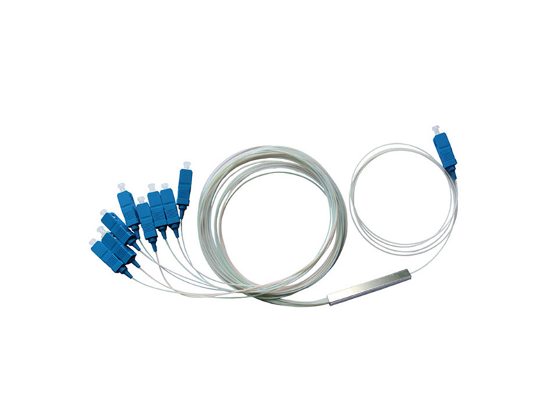 Micro PLC de fibra &oacute;ptica divisor 1x8 SC/UPC modo &uacute;nico G657A1/A2 /G652D 900um tubo de acero Mini FTTH PON CATV GPON/BPON/EPON