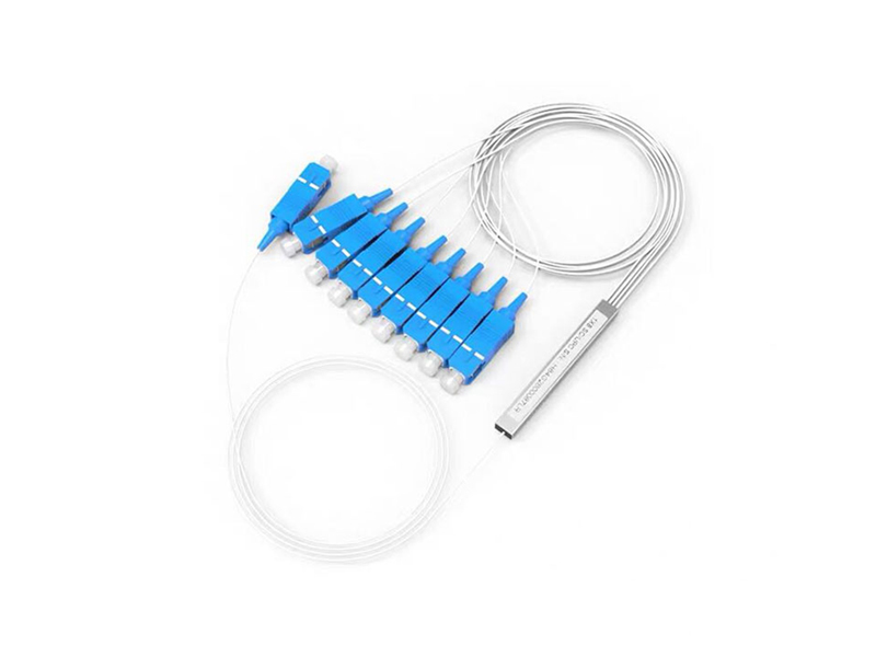Micro PLC de fibra &oacute;ptica divisor 1x8 SC/UPC modo &uacute;nico G657A1/A2 /G652D 900um tubo de acero Mini FTTH PON CATV GPON/BPON/EPON