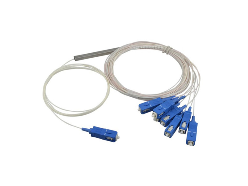 Micro PLC de fibra &oacute;ptica divisor 1x8 SC/UPC modo &uacute;nico G657A1/A2 /G652D 900um tubo de acero Mini FTTH PON CATV GPON/BPON/EPON