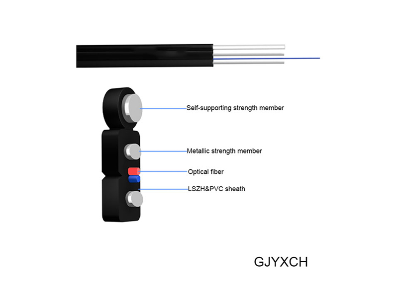 Cable de bajada autosuficiente a&eacute;reo para exteriores de 2 n&uacute;cleos GJYXCH