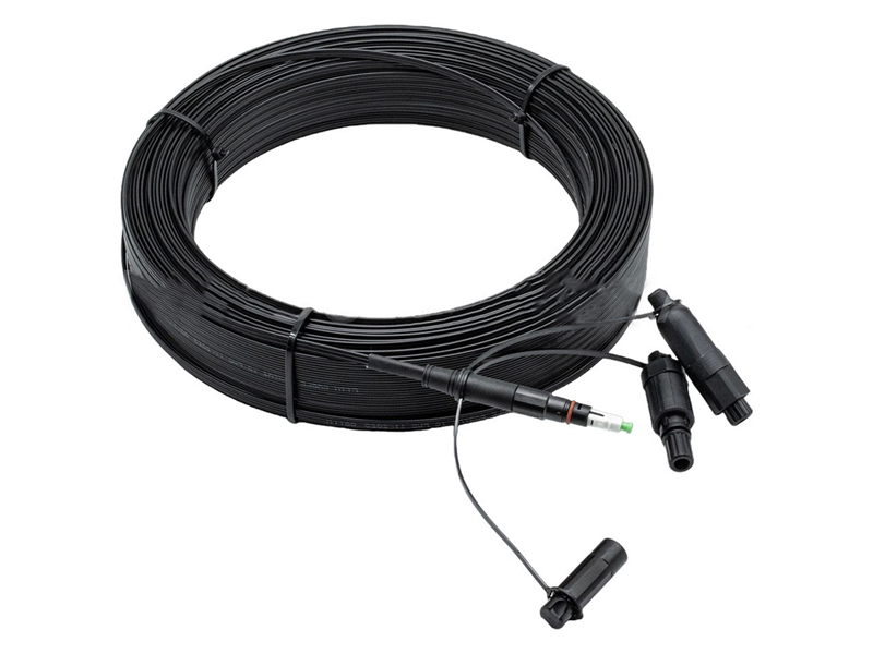 3 en 1 Tipo Compatible OPTI/FAST/SLM SC/APC 5&times;2 mm, 1 fibra (G657A2), Duro IP68 Exterior SC APC Cable impermeable ca&iacute;da preconectorizado