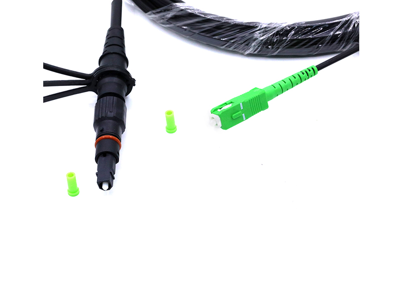 Conjunto de cable de fibra &oacute;ptica tipo puente con conector endurecido monomodo SC APC resistente al agua IP68 3 en 1