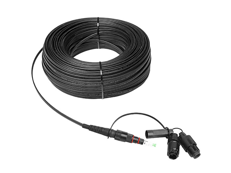 3 en 1 Tipo Compatible OPTI/FAST/SLM SC/APC 5&times;2 mm, 1 fibra (G657A2), Duro IP68 Exterior SC APC Cable impermeable ca&iacute;da preconectorizado