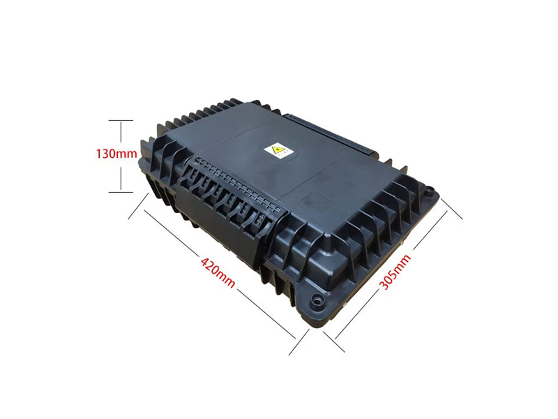 Caja divisora de fibra &oacute;ptica ABS negra de 48 n&uacute;cleos