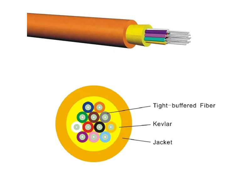 Cable de fibra &oacute;ptica de distribuci&oacute;n OFNR de 4,8&ndash;8,0 mm Gjpfjv Gjpfjh para paquete interior Cable de fibra &oacute;ptica monomodo para FTTH Tight Buffer Riser
