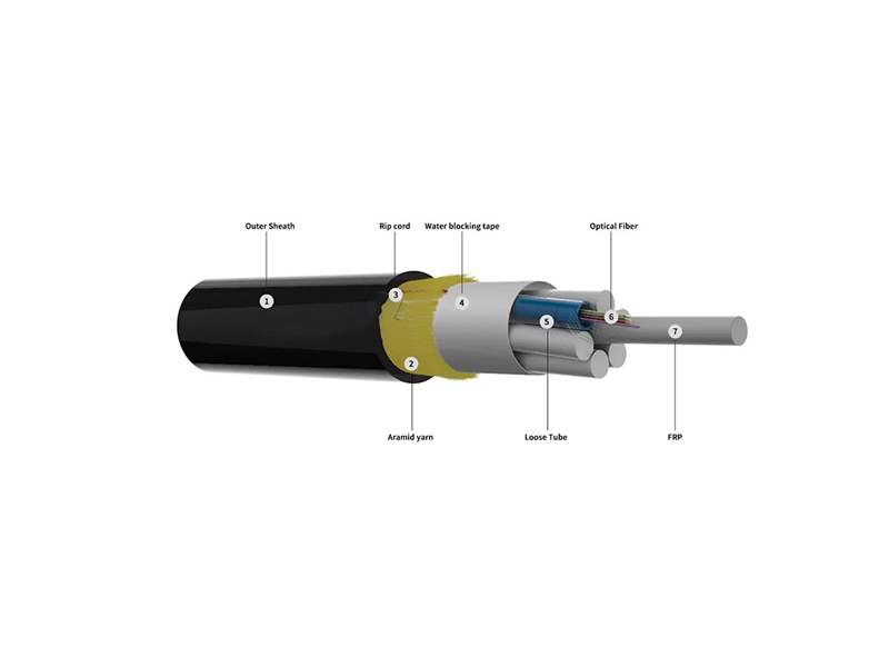 Cable ADSS de calidad para telecomunicaciones, 12 n&uacute;cleos, cable de fibra &oacute;ptica a&eacute;reo para exteriores resistente a los rayos UV, 100 m de tramo El cable ADSS monomodo G652D