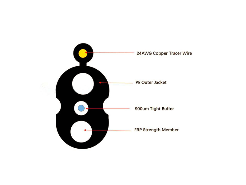 Cable de acometida ROC de 1 fibra de 6,6 &times; 3 mm