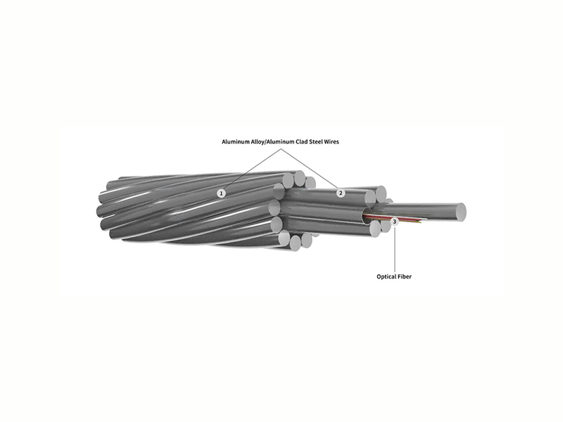 Alambre de tierra a&eacute;reo compuesto de fibra &oacute;ptica OPGW trenzado de doble capa