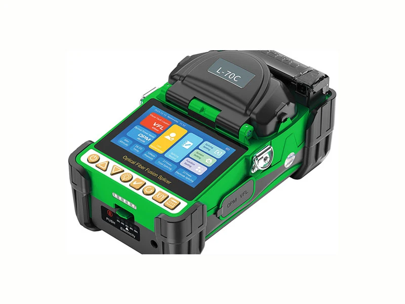 L-70C Mini m&aacute;quina de empalme de fibra &oacute;ptica Empalmadora de fusi&oacute;n de alineaci&oacute;n de n&uacute;cleo de seis motores Pantalla t&aacute;ctil HD de 4,3 pulgadas Accesorio OPM VFL 3 en 1 incorporado 10 idiomas Bater&iacute;a d