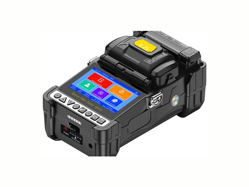 Empalmadora por fusi&oacute;n de fibra de 6 motores A-20, 4,3" Pantalla t&aacute;ctil HD, toque y amp; Bot&oacute;n de operaci&oacute;n dual, OPM y amplificador integrados. VFL, 10 idiomas libremente intercambiables