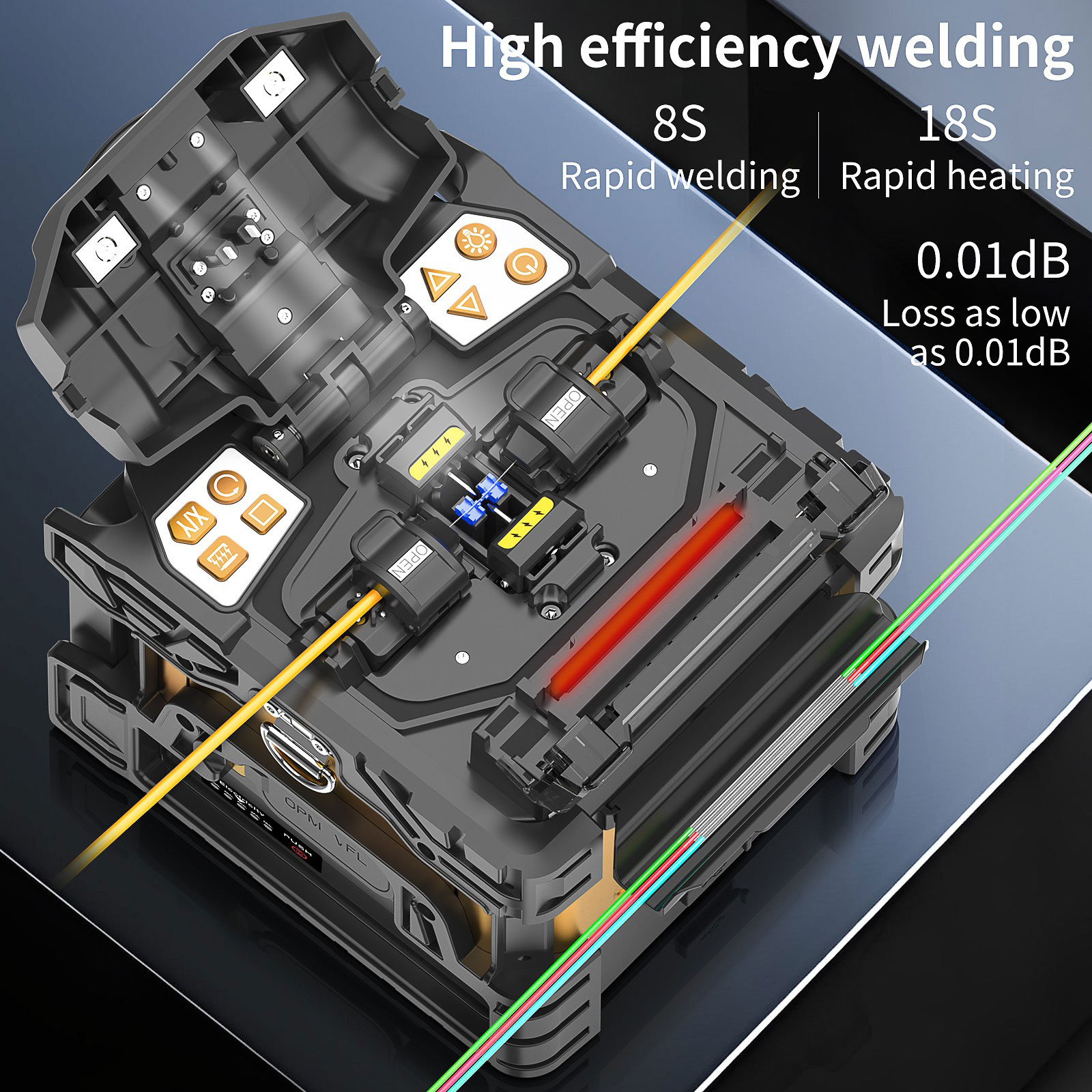 A-10 Pantalla de alta definición de 5 pulgadas con 6 motores, operación dual con botón/táctil, fuente de luz incorporada+fuente de luz roja, batería de gran capacidad de 6700 mAh 