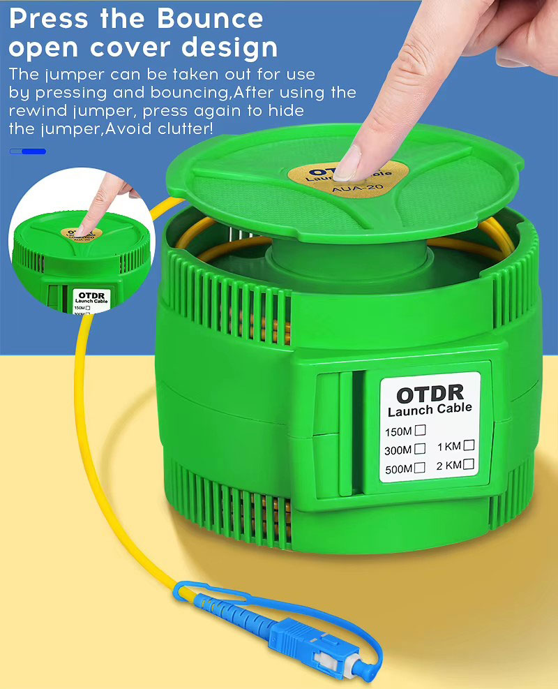 Cable OTDR Launch Box 150 ~ 2000M probador multimodo carrete de Cable eliminador de zona muerta Compatible WiFi 4G para SC LC ST FC 