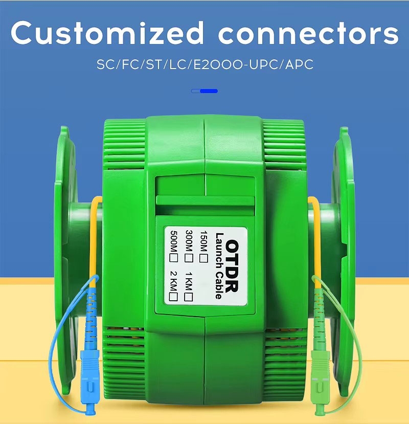 Cable OTDR Launch Box 150 ~ 2000M probador multimodo carrete de Cable eliminador de zona muerta Compatible WiFi 4G para SC LC ST FC 