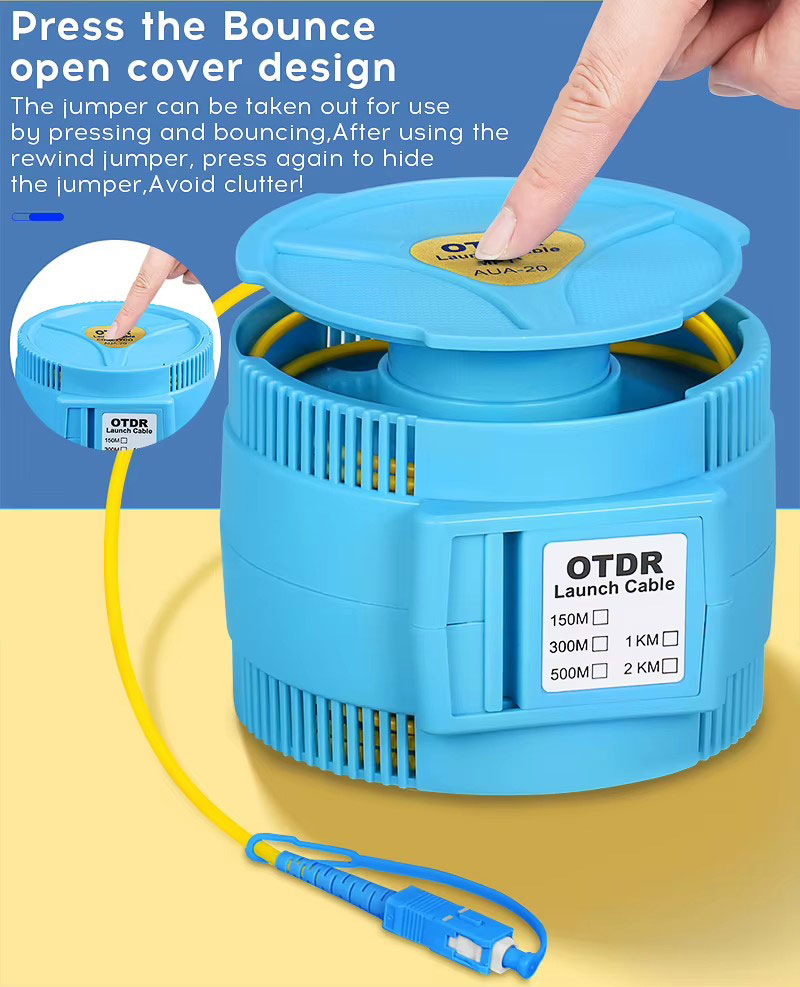 OTDR Launch SC/UPC-LC/UPC caja de Cable de fibra 50m 300m 500m 1km 2km Cable de línea de extensión de prueba de fibra óptica OTDR 