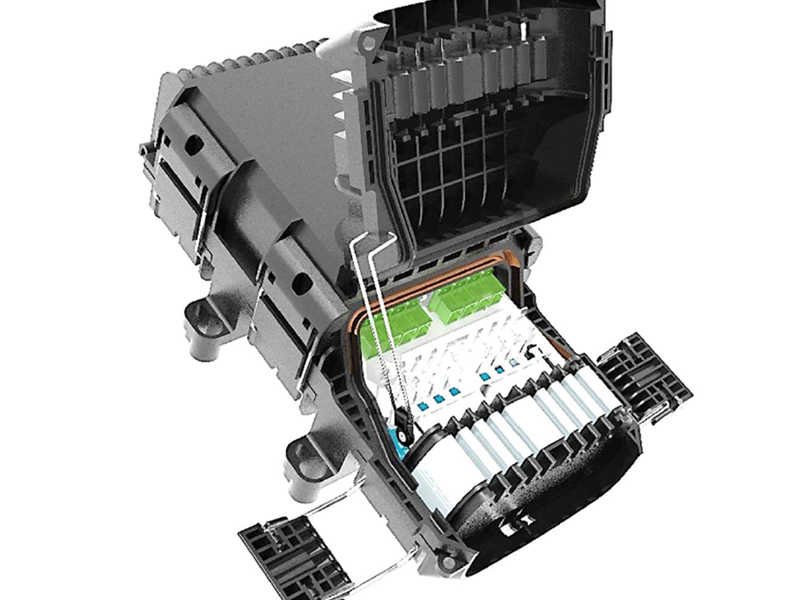 Cierre de parche y empalme de fibra &oacute;ptica sellado con gel de 8 puertos con adaptadores SC/APC