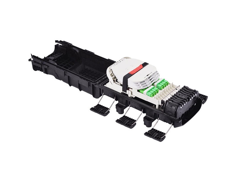 Cierre de parche y empalme de fibra &oacute;ptica sellado con gel de 8 puertos con adaptadores SC/APC